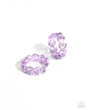 Load image into Gallery viewer, Paparazzi Earring Historic Hearts - Purple Coming Soon
