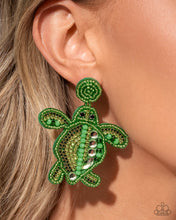Load image into Gallery viewer, Paparazzi Earrings Turtle Tapestry - Green LOP May 2025 Coming Soon