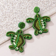Load image into Gallery viewer, Paparazzi Earrings Turtle Tapestry - Green LOP May 2025 Coming Soon