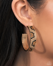 Load image into Gallery viewer, Paparazzi Earrings Cheetah Clique - Gold January 2025
