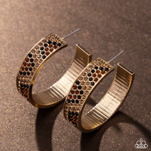 Load image into Gallery viewer, Paparazzi Earrings Cheetah Clique - Gold January 2025