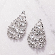 Load image into Gallery viewer, Paparazzi earrings Giant Glitter - White Coming Soon