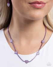 Load image into Gallery viewer, Paparazzi Necklaces Homecoming Hearts - Purple sales