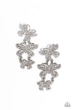 Load image into Gallery viewer, Paparazzi Earrings Fluttering Finale - White Coming Soon