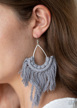 Load image into Gallery viewer, Paparazzi Earrings anna Piece Of MACRAME? - Silver