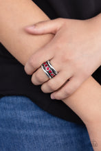 Load image into Gallery viewer, Paparazzi Rings Dauntless Shine - Red