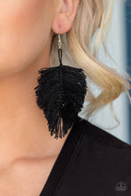 Load image into Gallery viewer, Paparazzi Earrings Hanging by a Thread - Black