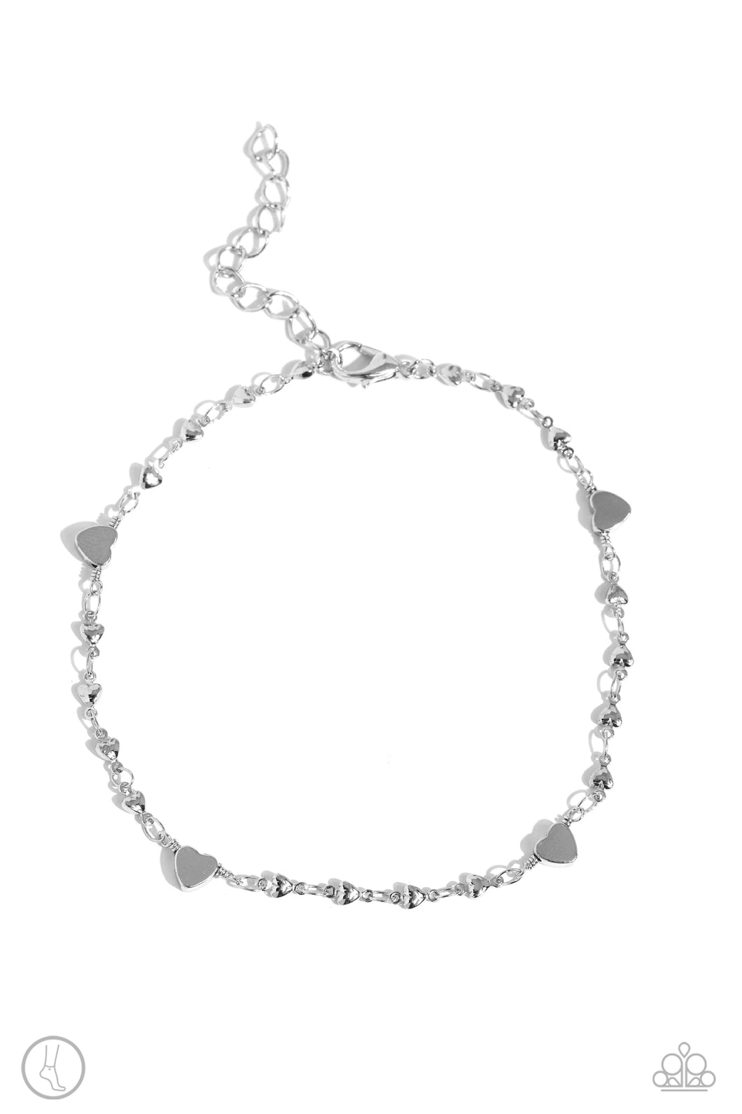 Paparazzi Anklet Highlighting My Heart - Silver Coming Soon