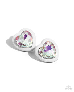 Paparazzi Earrings Heartfelt Haute - White Coming Soon