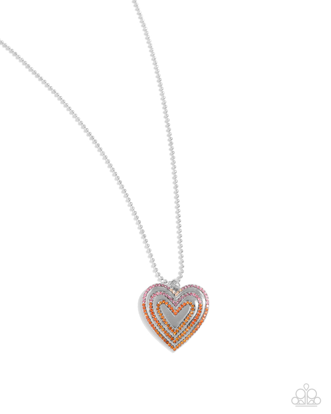 Paparazzi Necklace Hallucinatory Hearts - Orange Coming Soon