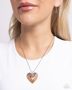 Paparazzi Necklace Hallucinatory Hearts - Orange Coming Soon