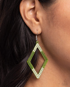 Paparazzi Earrings Eloquently Edgy - Green Coming Soon
