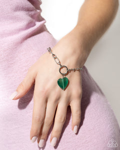 Paparazzi Bracelet HEART Restoration - Green Coming Soon