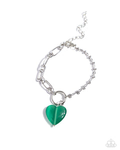 Paparazzi Bracelet HEART Restoration - Green Coming Soon