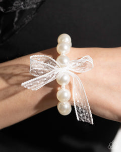 Paparazzi Bracelet Girly Glam - White Coming Soon
