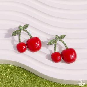 Paparazzi Earrings Charming Cherries - Red Coming Soon
