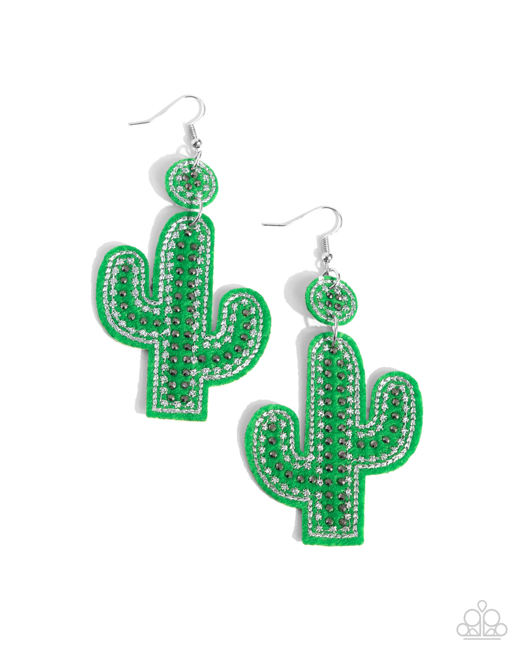 Paparazzi Earrings Cactus Cameo - Green Coming Soon