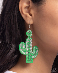 Paparazzi Earrings Cactus Cameo - Green Coming Soon