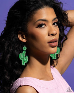 Paparazzi Earrings Cactus Cameo - Green Coming Soon