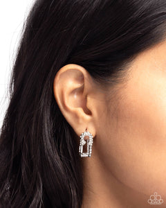 Paparazzi Earrings Safety Pin Secret - White Coming Soon