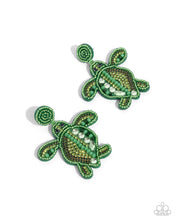 Load image into Gallery viewer, Paparazzi Earrings Turtle Tapestry - Green LOP May 2025 Coming Soon
