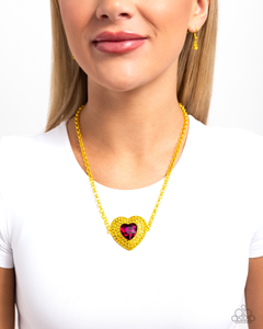 Paparazzi Necklace Locket Leisure - Yellow Coming Soon