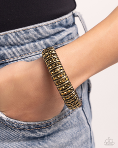 Paparazzi Bracelet Manufactured Magnificence - Brass Coming Soon