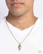 Load image into Gallery viewer, Paparazzi Necklace Wolf Warrior - Gold Men’s Coming Soon
