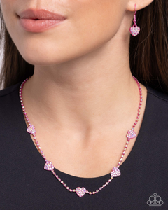 Paparazzi Necklace Homecoming Hearts - Pink