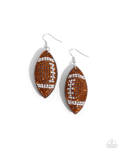 Load image into Gallery viewer, Paparazzi Earrings Thrilling Touchdown - Brown Coming Soon
