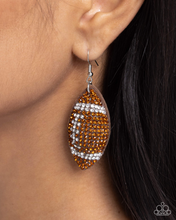 Load image into Gallery viewer, Paparazzi Earrings Thrilling Touchdown - Brown Coming Soon
