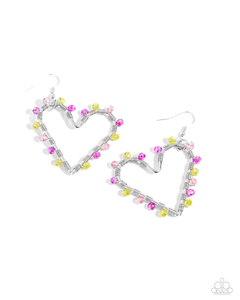 Paparazzi Earrings HEART of Your World - Multi