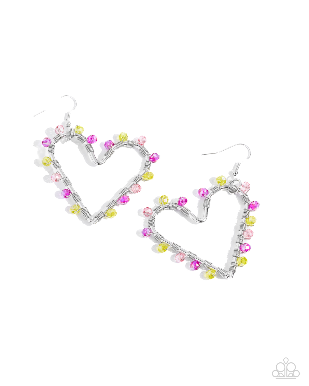 Paparazzi Earrings HEART of Your World - Multi