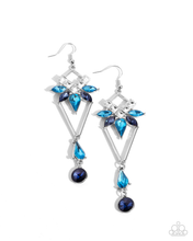 Load image into Gallery viewer, Paparazzi Earrings Shoulder-Dusting Shimmer - Blue
