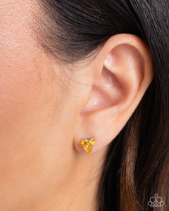 Paparazzi Earring Triangular Twinkle - Yellow Coming