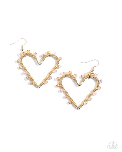 Paparazzi Earrings HEART of Your World - Gold Coming Soon