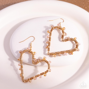 Paparazzi Earrings HEART of Your World - Gold Coming Soon