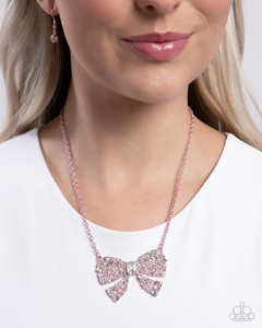 Paparazzi Necklace Bewitching Bow - Pink Coming Soon