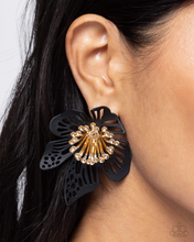 Load image into Gallery viewer, Paparazzi Earrings Wonderland Wallflower - Black Coming Soon
