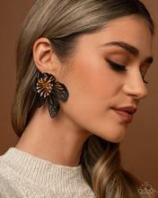Load image into Gallery viewer, Paparazzi Earrings Wonderland Wallflower - Black Coming Soon
