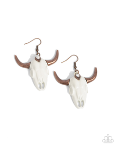 Paparazzi Earrings Southwestern Skull - Copper Coming Soon