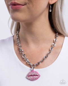 Paparazzi Necklace Keepsake Kisser - Pink Coming Soon