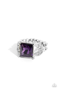 Paparazzi Ring Deluxe Drama Purple Coming Soon Frosted Gems