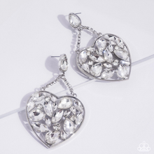 Load image into Gallery viewer, Paparazzi Earrings Glittery Gait - White
