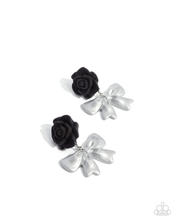 Load image into Gallery viewer, Paparazzi Earrings Rosette Rarity - Black
