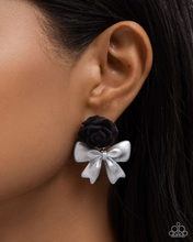 Load image into Gallery viewer, Paparazzi Earrings Rosette Rarity - Black
