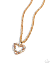 Load image into Gallery viewer, Paparazzi Necklace Romance is a Bonus - Gold Coming e
