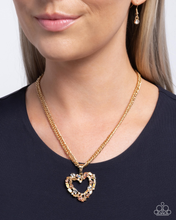 Load image into Gallery viewer, Paparazzi Necklace Romance is a Bonus - Gold Coming e
