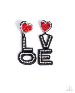 Paparazzi Earrings Visible Valentines - Black