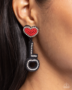 Paparazzi Earrings Visible Valentines - Black